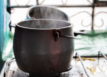 Close-up of coffee beans in container