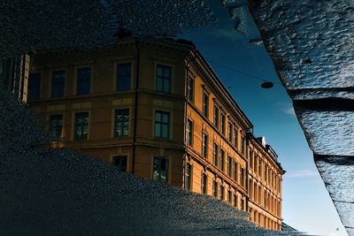 Low angle view of residential buildings against sky