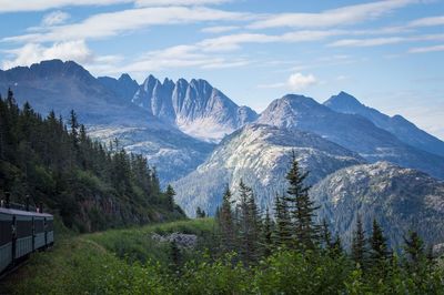 Scenic view of mountains against sky