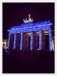 Low angle view of illuminated building