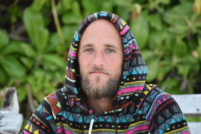 Portrait of young man outdoors