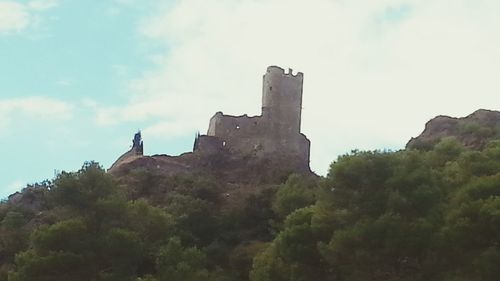 Low angle view of fort against sky