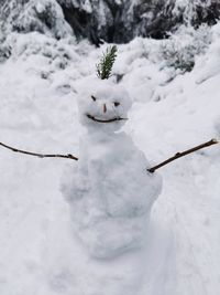 Close-up of snow on land during winter