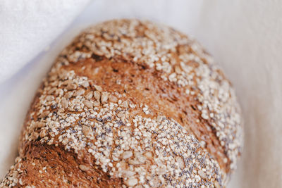 High angle view of bread