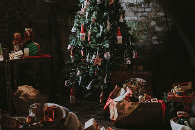 View of christmas decoration at home