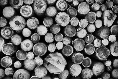 Full frame shot of logs