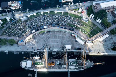 High angle view of city