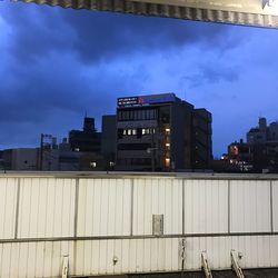 Low angle view of building against cloudy sky