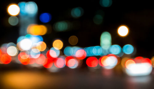 Defocused image of illuminated christmas lights