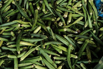 High angle view of vegetables in market