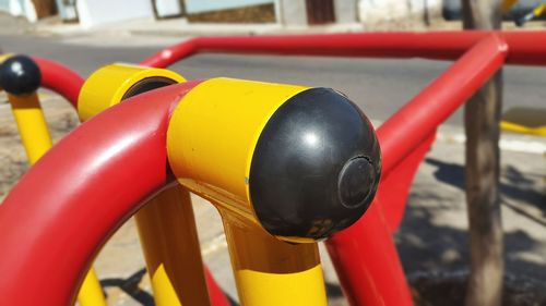 Close-up of red boat