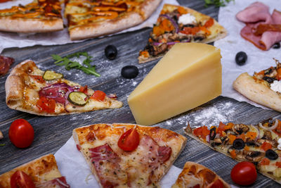 Close-up of pizza on table