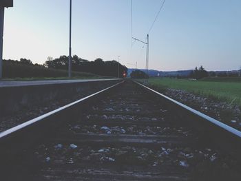 Railroad tracks against sky