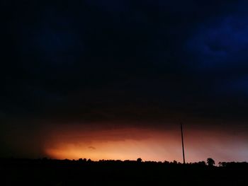 Silhouette landscape at sunset