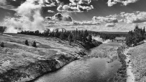 Panoramic view of river against sky