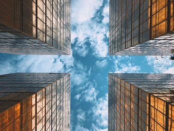 Low angle view of modern building against sky