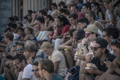 Group of people in stadium