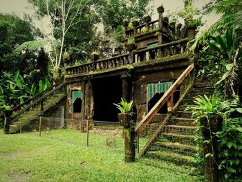 Built structure on grassy field