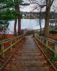 Footbridge over river