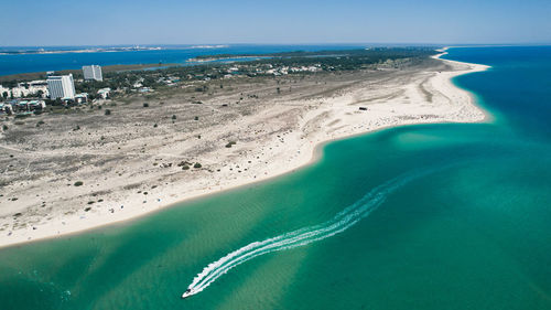 High angle view of beach