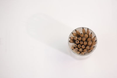 High angle view of coffee on table