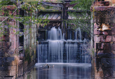 Lock gates on a canal leaking