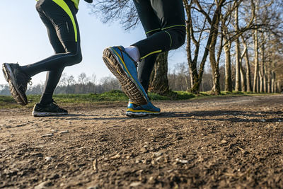 Jogging scene in a public park