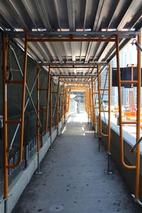 View of empty railroad station platform