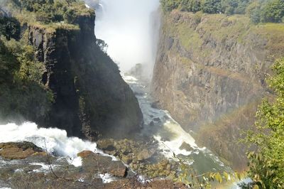 Scenic view of river flowing through rocks