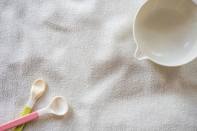 High angle view of ice cream on table