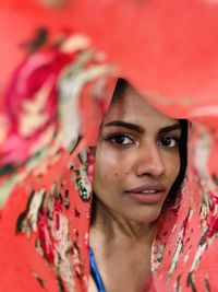 Close-up portrait of a young woman