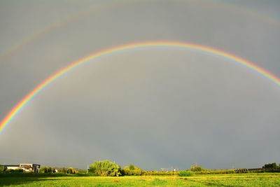 Scenic view of rainbow against sky