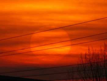 Low angle view of orange sky during sunset