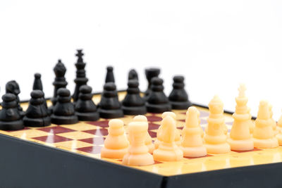 Games,chess,checkers,on white background.