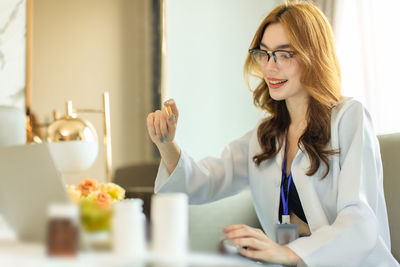Portrait of woman smiling