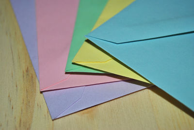 Close-up of multi colored paper