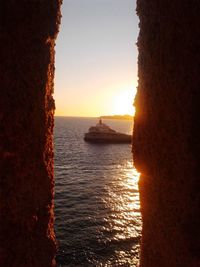 Scenic view of sea at sunset