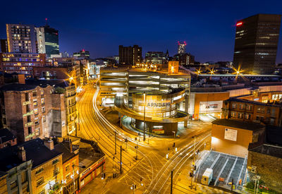 Illuminated city at night