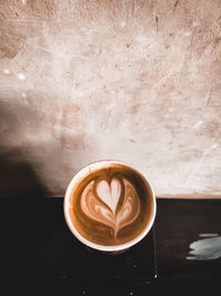 Coffee cup on table