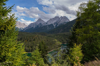 Scenic view of mountains against sky