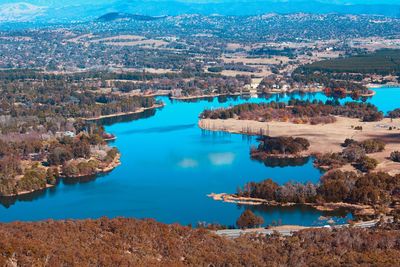 High angle view of lake