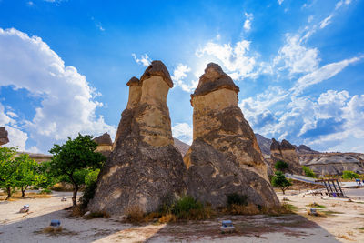 Rock formation against sky