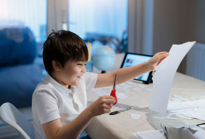 Close-up of girl painting