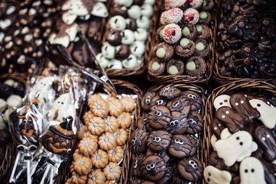 Full frame shot of chocolate for sale