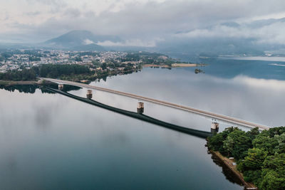 Bridge over river against sky