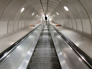 Low angle view of escalator