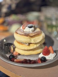 Close-up of dessert in plate on table