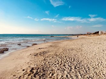 Scenic view of beach against sky