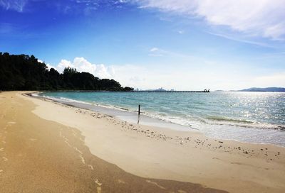 Scenic view of beach against sky