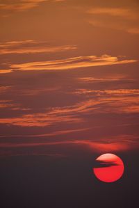 Scenic view of orange sky